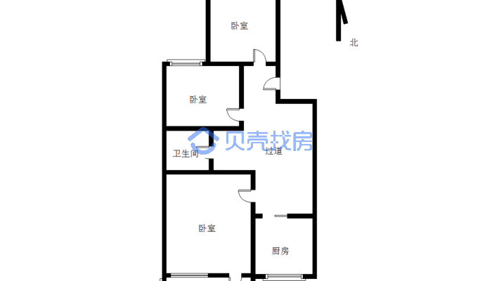 步梯5楼 两室格局  房主人好 看房方便 采光好-户型图