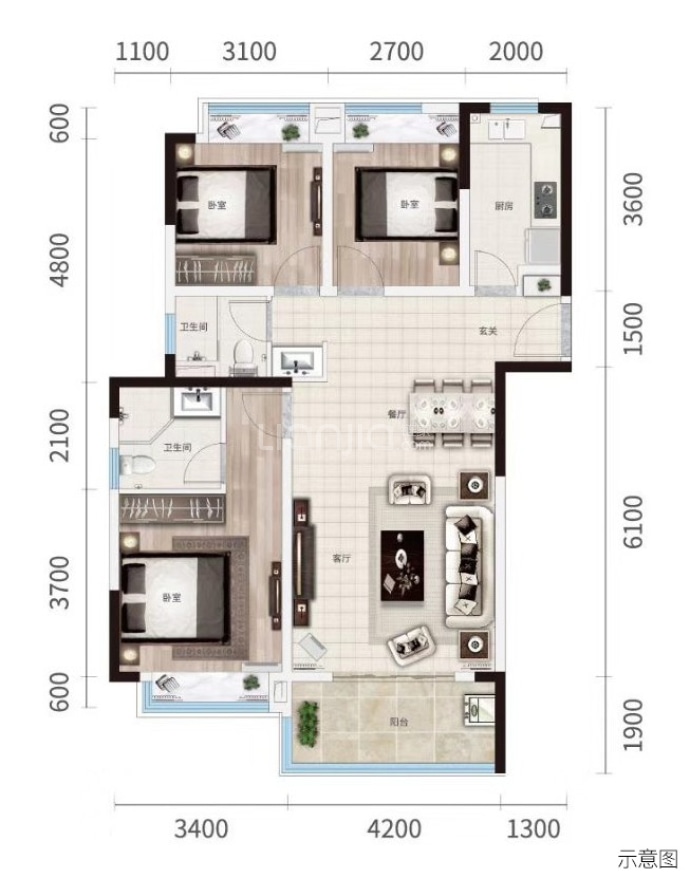 融创玖园--建面 105m²