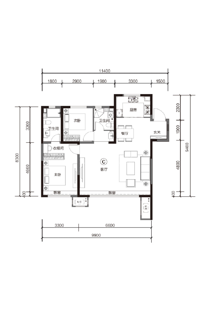 吾悦桃李郡--建面 114m²