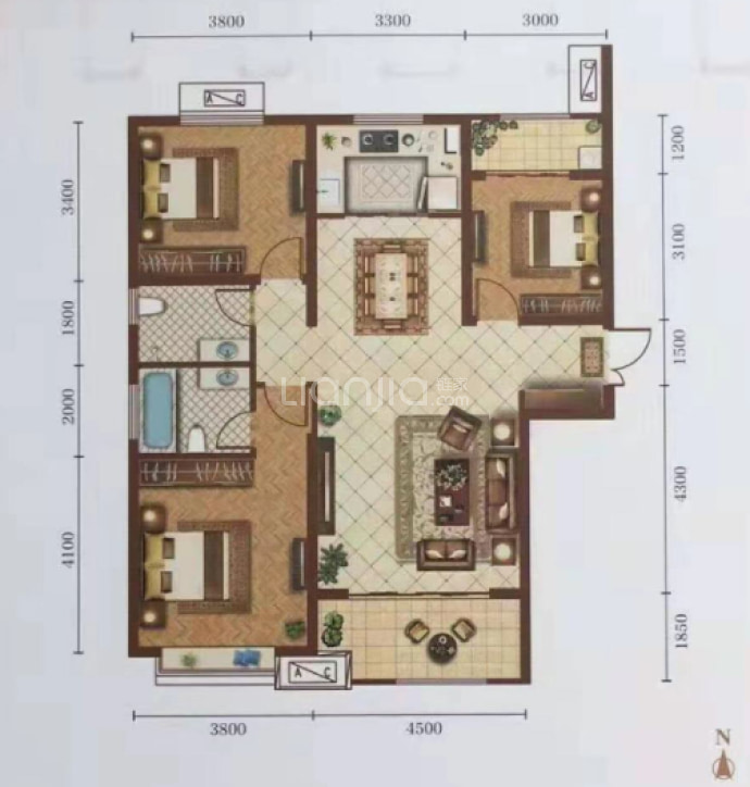 宏运海河湾--建面 138.6m²