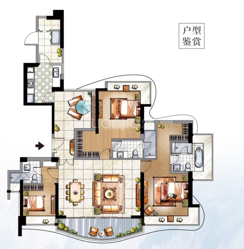 【华发绿洋湾_珠海华发绿洋湾楼盘】零居室户型图|6室4厅4卫建面 358m