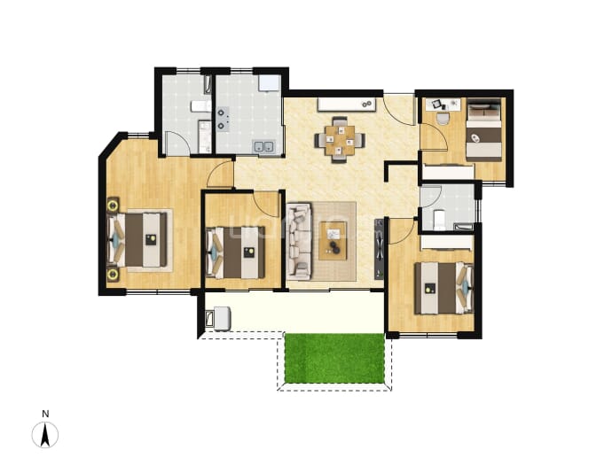 建发瑞云4室2厅2卫户型图