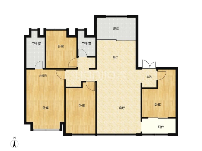 招商四季臻邸4室2厅2卫户型图