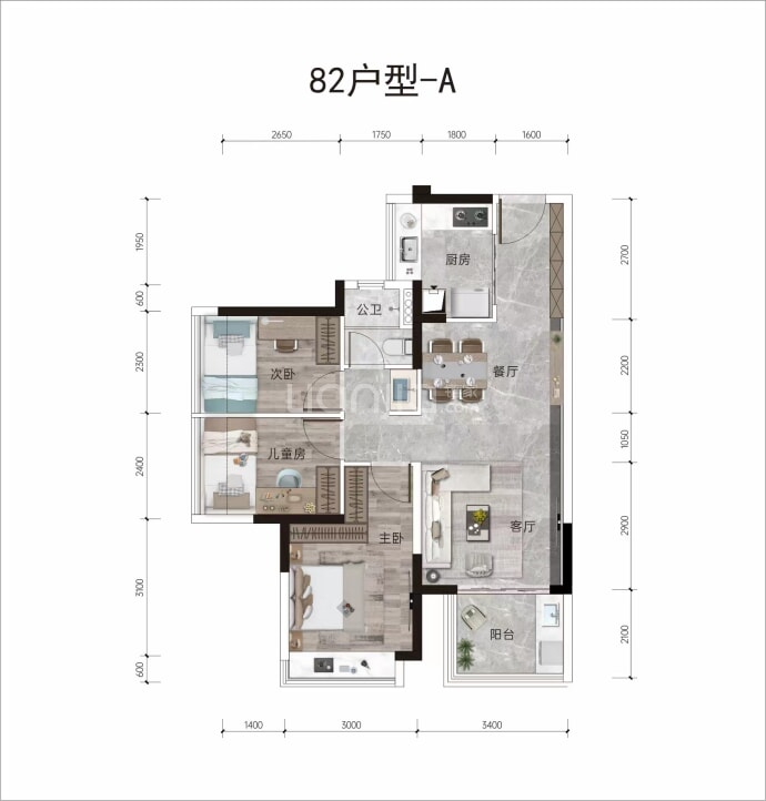 卓越蔚蓝领秀--建面 82m²