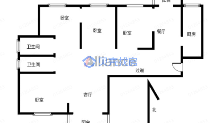 文峰宝邸精装4房 房产证满2年 品质小区 诚意出售-户型图