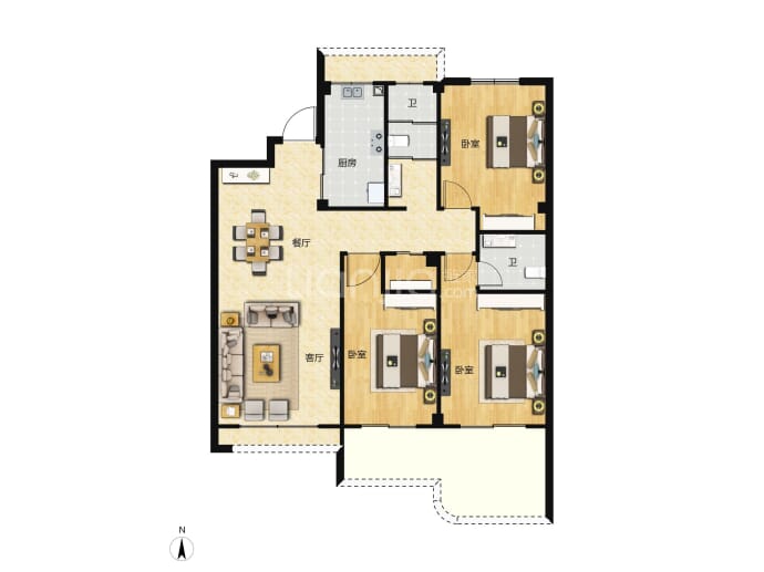 文教花园二期--建面 133m²