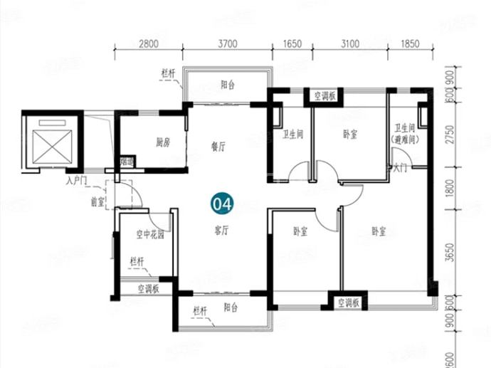 新会保利西海岸--建面 130m²