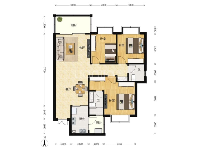 路桥融创茂--建面 119m²