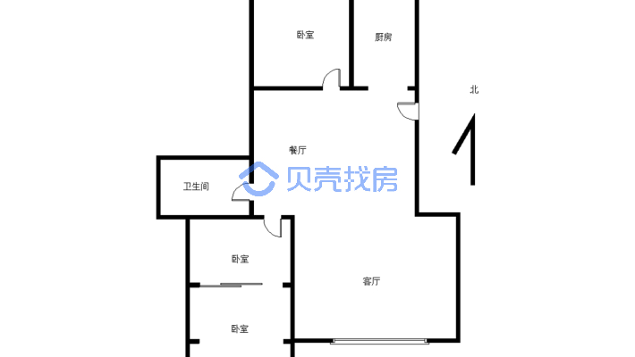 河畔骏景 明室明厅两室 南北通透  格局好-户型图