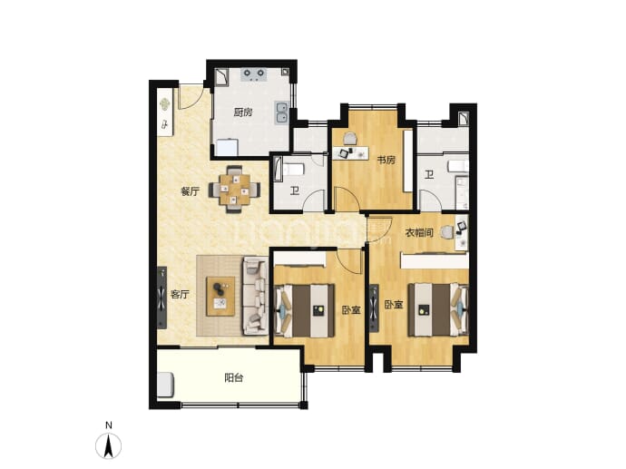 保利联发光合臻园--建面 104m²