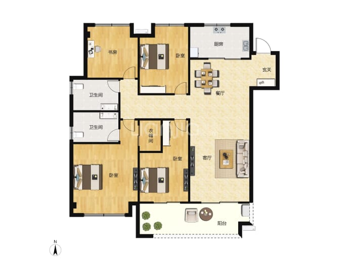 北京城房时代名门--建面 122m²