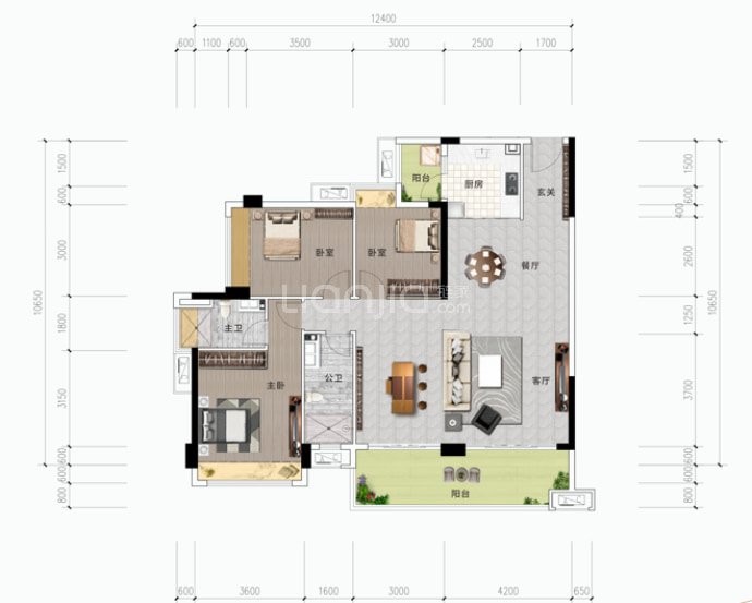 长基城南壹品--建面 134.88m²