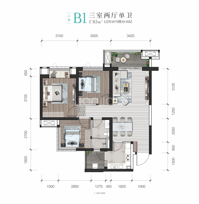 星月湖畔一期--建面 83m²