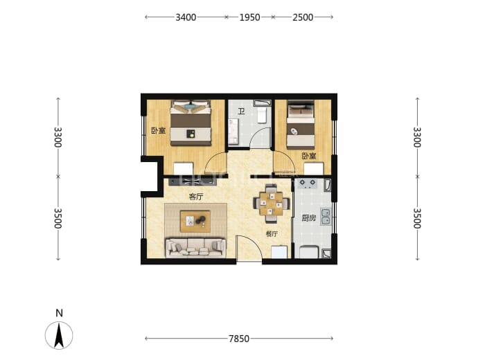 北京城建·国誉朝华--建面 66m²