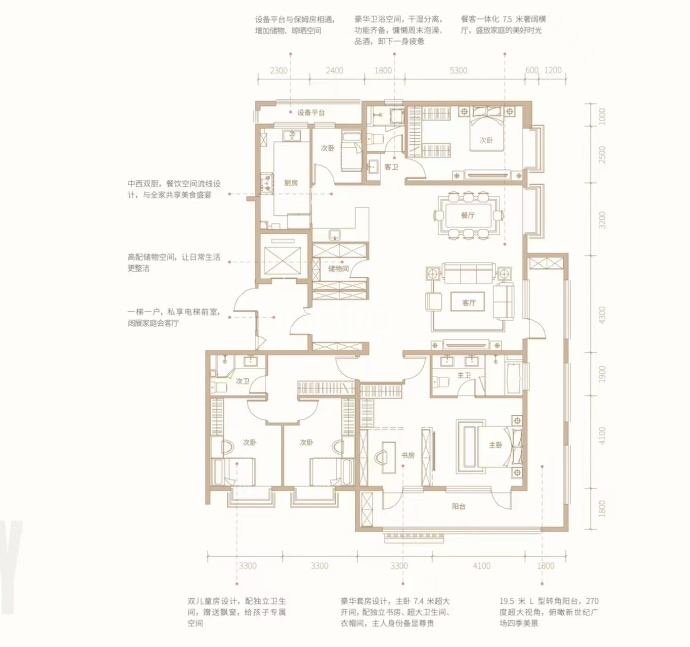 汇涛·世纪风景--建面 257m²