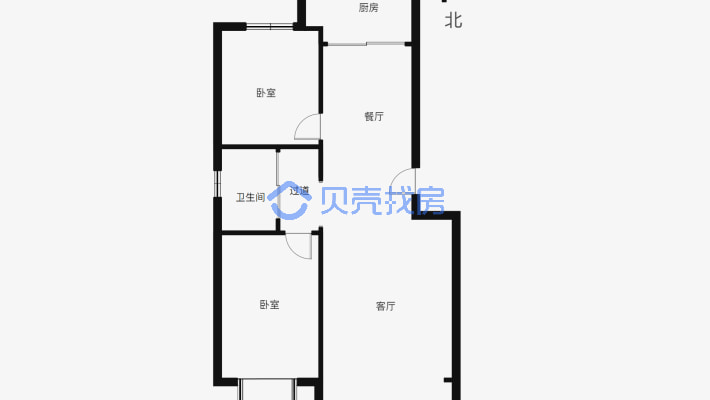 康明园小区三期 2室2厅 南 北-户型图