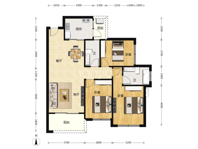 园宾花园--建面 102m²