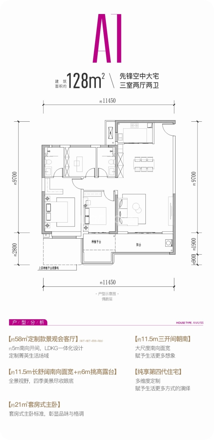 中国铁建语澜溪--建面 128m²