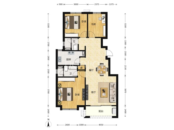 首创禧悦--建面 99m²