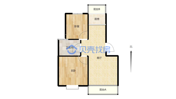 苍梧 双 小高层 2室2厅 得房率高 楼层好 全天采光-户型图