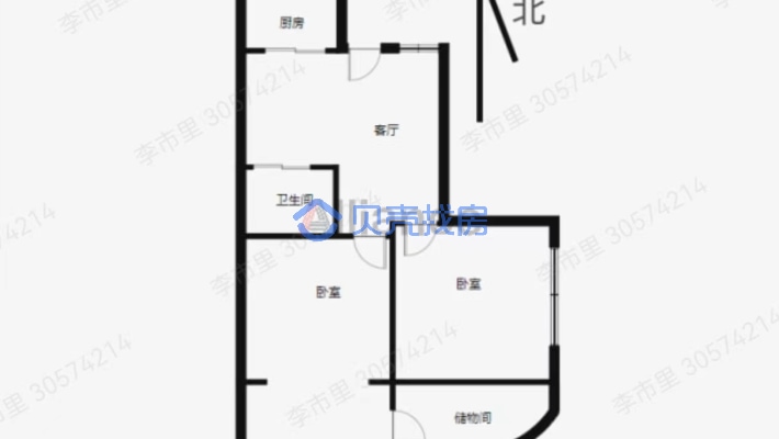 北京中路 工商银行家属院 房屋出售-户型图