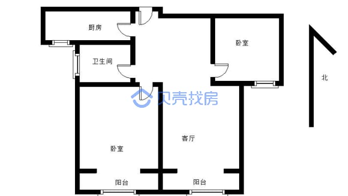 郸城新城区景翔国际2室两厅一水毛坯，随时看房-户型图