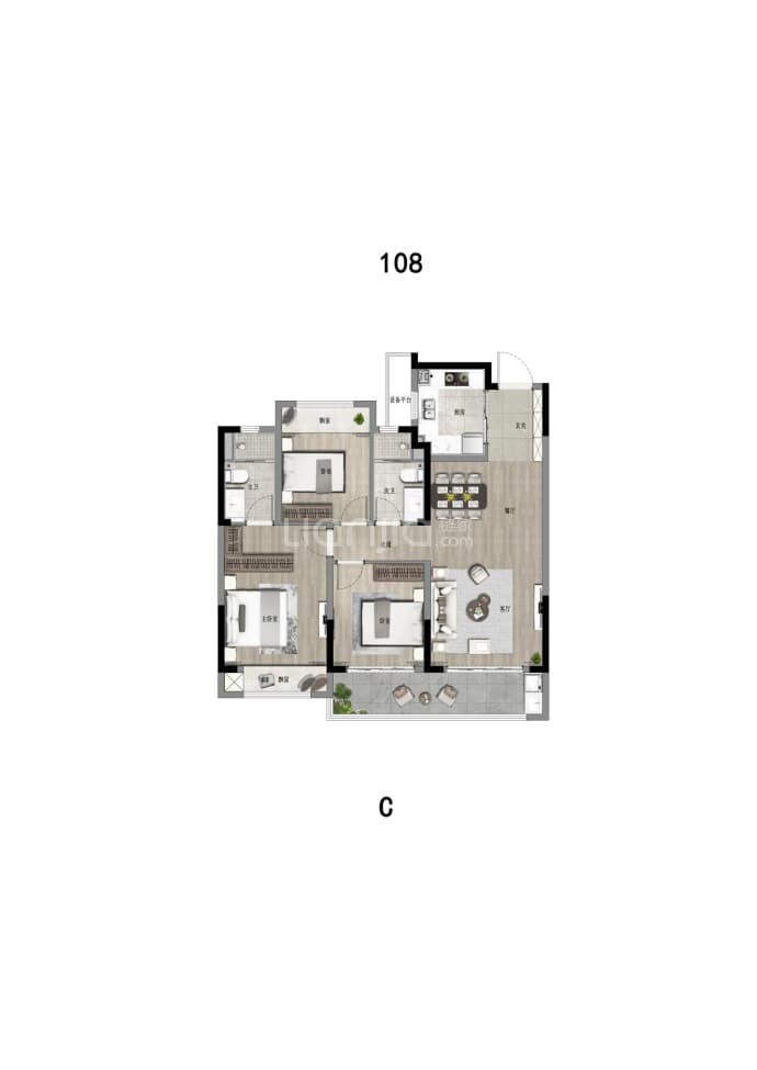 春江云锦--建面 108m²