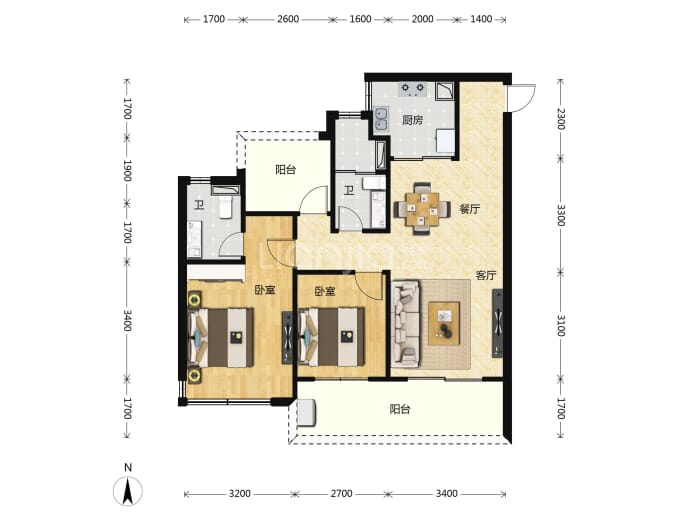 吉祥幸福园--建面 88m²