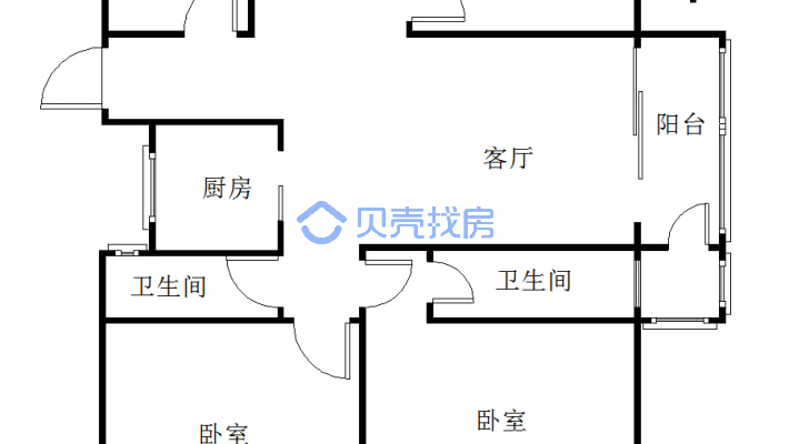 香溢广苑4室毛坯户型方正朝南方向有车位房主诚意售房-户型图