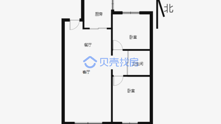 世界公元京精装两居，带全套家具家电出售-户型图