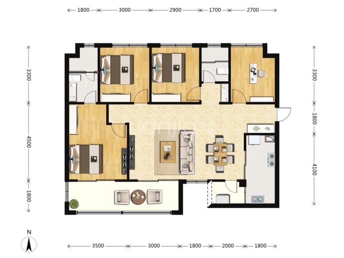 人居江岸林语--建面 128m²