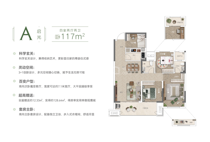 常绿·北宸上苑二期--建面 117m²