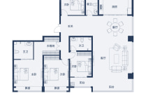 银河湾4室3厅3卫户型图