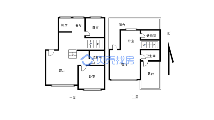 下洼子小区 3室1厅 南 北-户型图