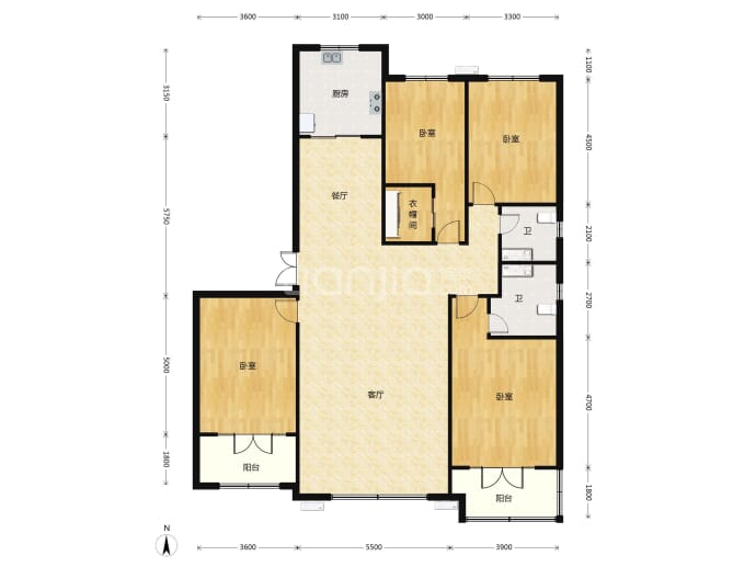 鑫界9号院--建面 221.41m²