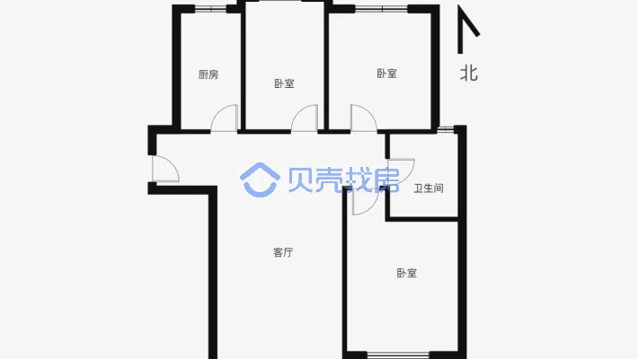青城颐园 3室2厅 南 北-户型图