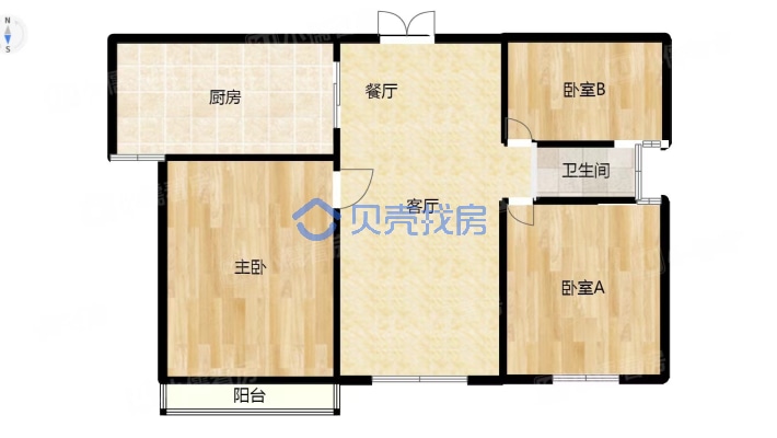香江四季花城 3室2厅 东南-户型图