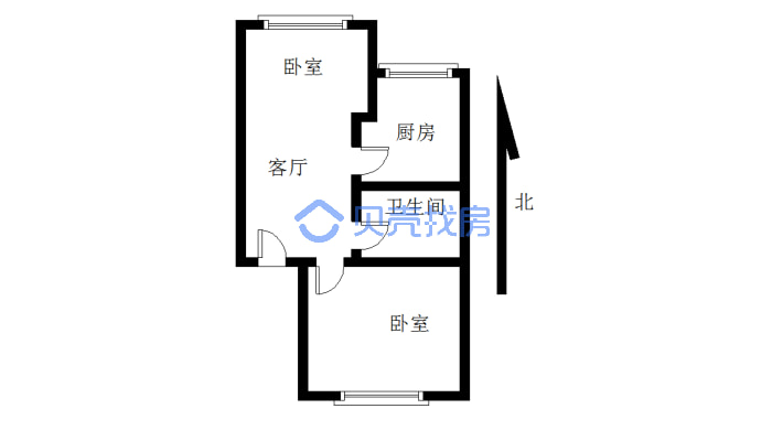 三道街兴隆 中间楼层 采光好 南北通透  总价低-户型图