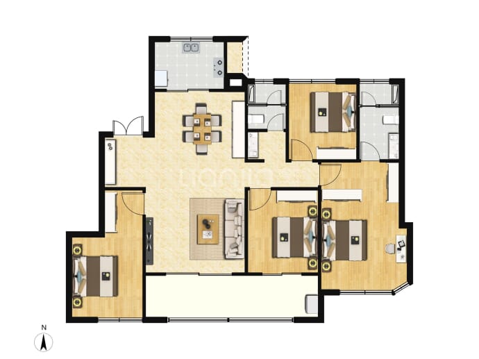建总雍玺湾4室2厅2卫户型图