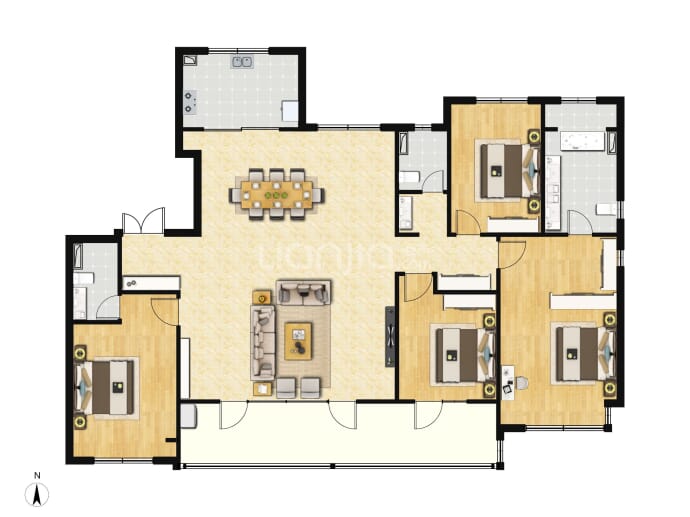 朱方绿城桃李云庐--建面 201m²