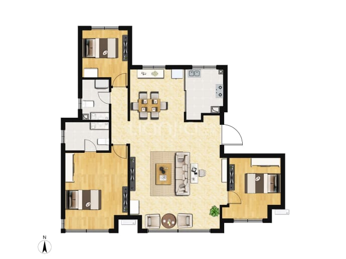 万科公园都会--建面 138m²