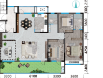 金域璞樾3室2厅2卫户型图