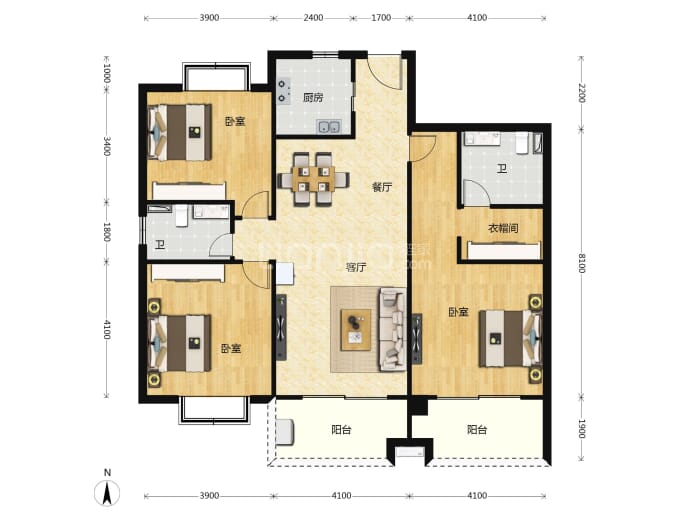 和谐家园--建面 145.88m²