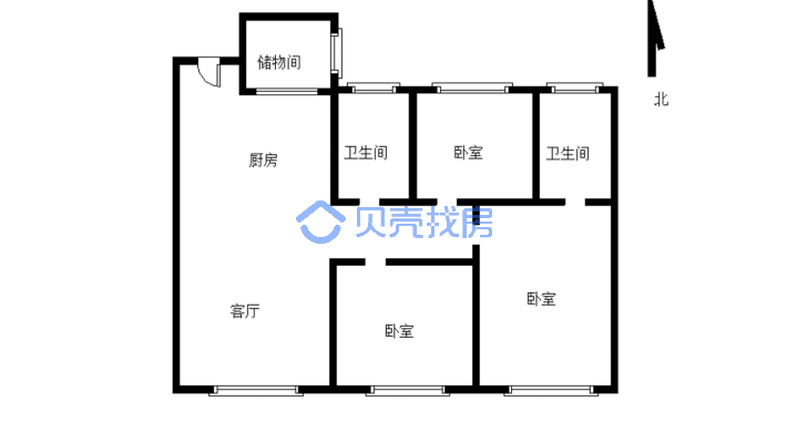忠鼎东盛·都汇苑 3室2厅 100.76平米-户型图