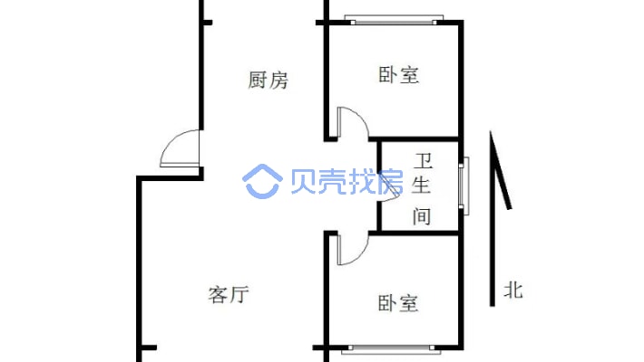 园丁小区步梯6楼97平35万俩室一厅-户型图