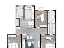 裕升华庭3室2厅2卫户型图