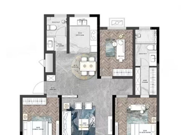 裕升华庭3室2厅2卫户型图