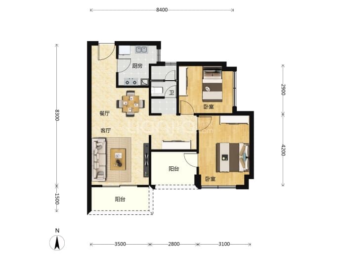 翠园华府--建面 85m²