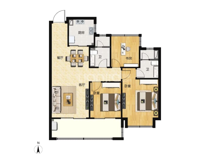 意禾阅湖登科--建面 104m²