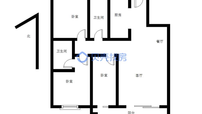 郸城建业桂园 三室两厅 有证可按揭贷款-户型图